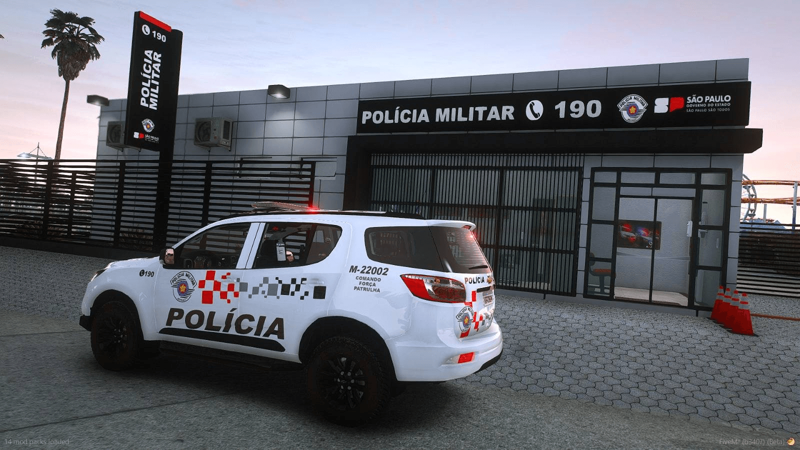 Fachada de uma delegacia de polícia