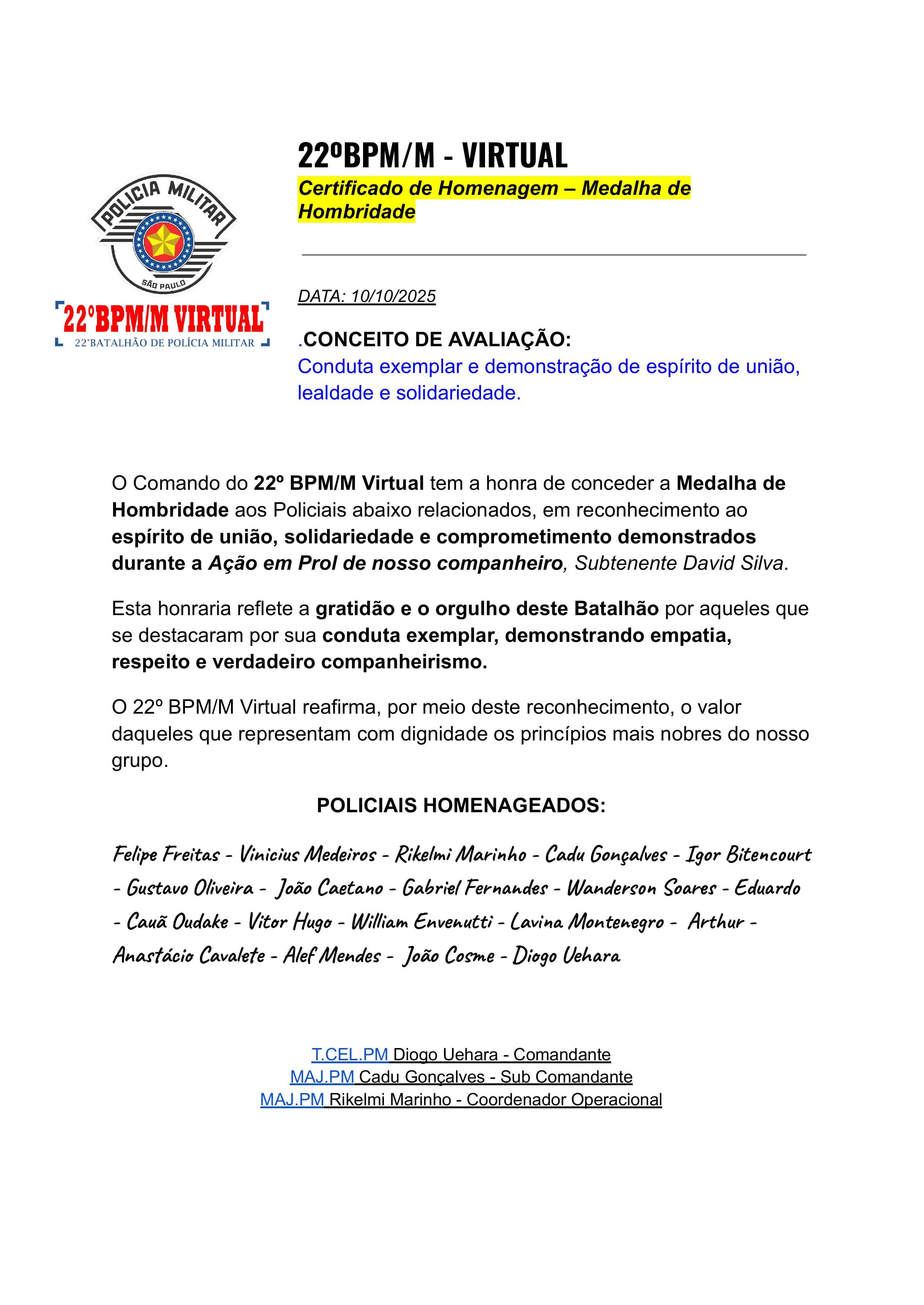 AÇÃO EM PROL DE UM COMPANHEIRO DO 22M